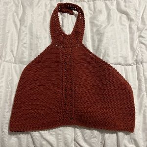 Crochet Burgundy Crop Top